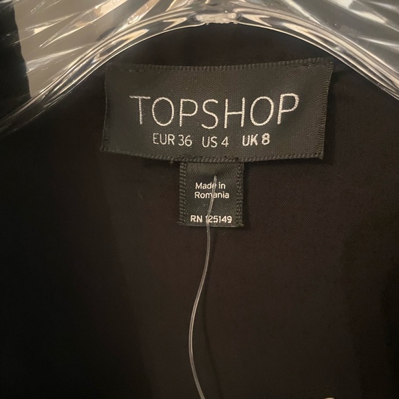 NWT Topshop Black Shirt with Dolman Sleeves Size 4 - Picture 2 of 7